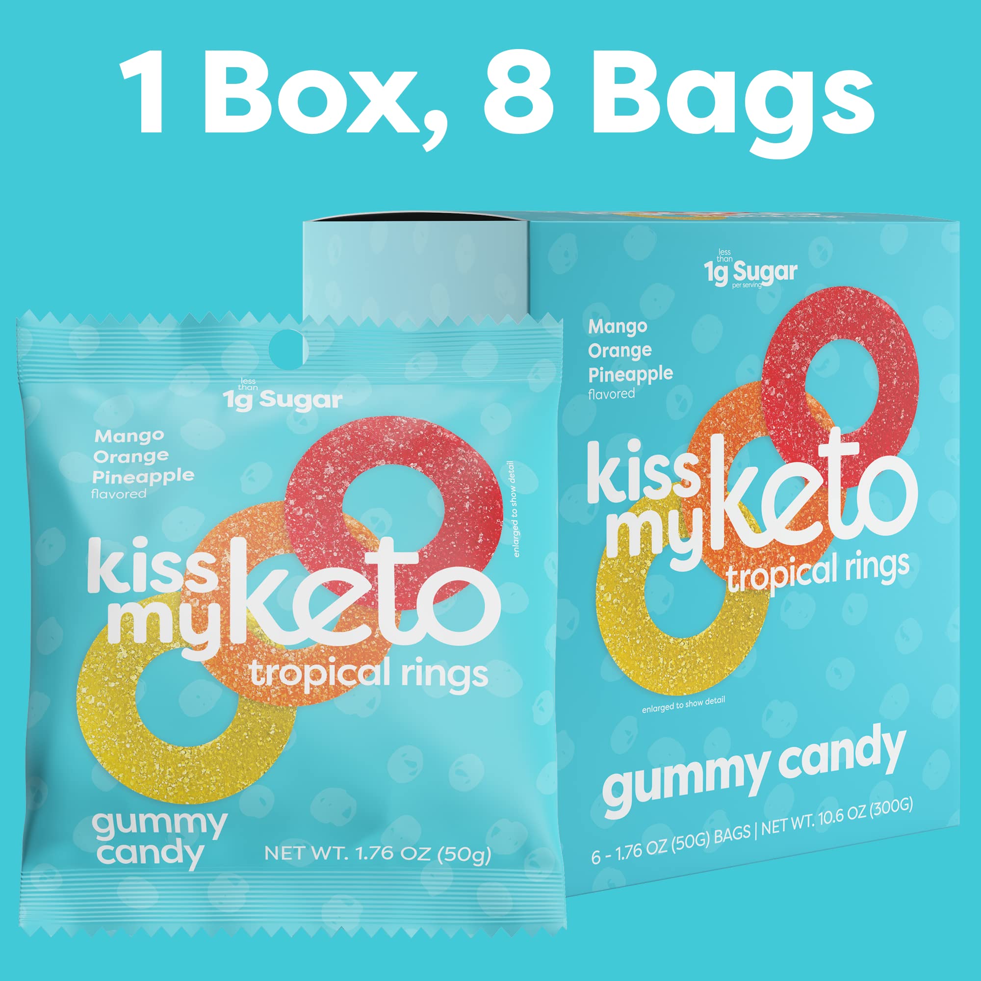 Keto Gummy Rings - Low Carb Vegan Snack for Weight Loss & Energy Boost (24-Pack)