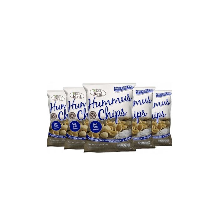 Eat Real Hummus Snacks 45g x 12 Pack - Healthy Chickpea Dip for Lunch, Picnics & On-the-Go Snacking