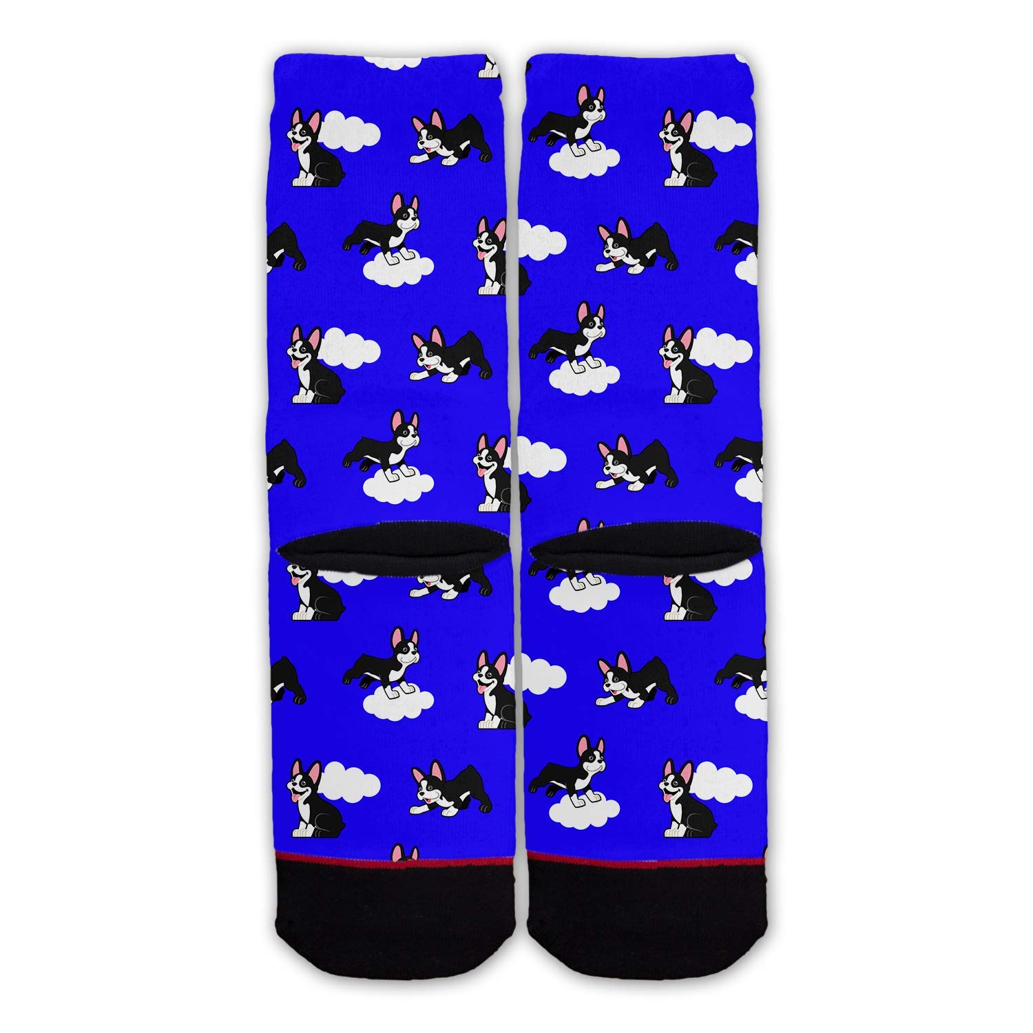 Boston Terrier Cloud Pattern Socks - Fun & Stylish Dog Breed Socks for Men & Women - Perfect for Pet Lovers, Gifts, and Casual Wear
