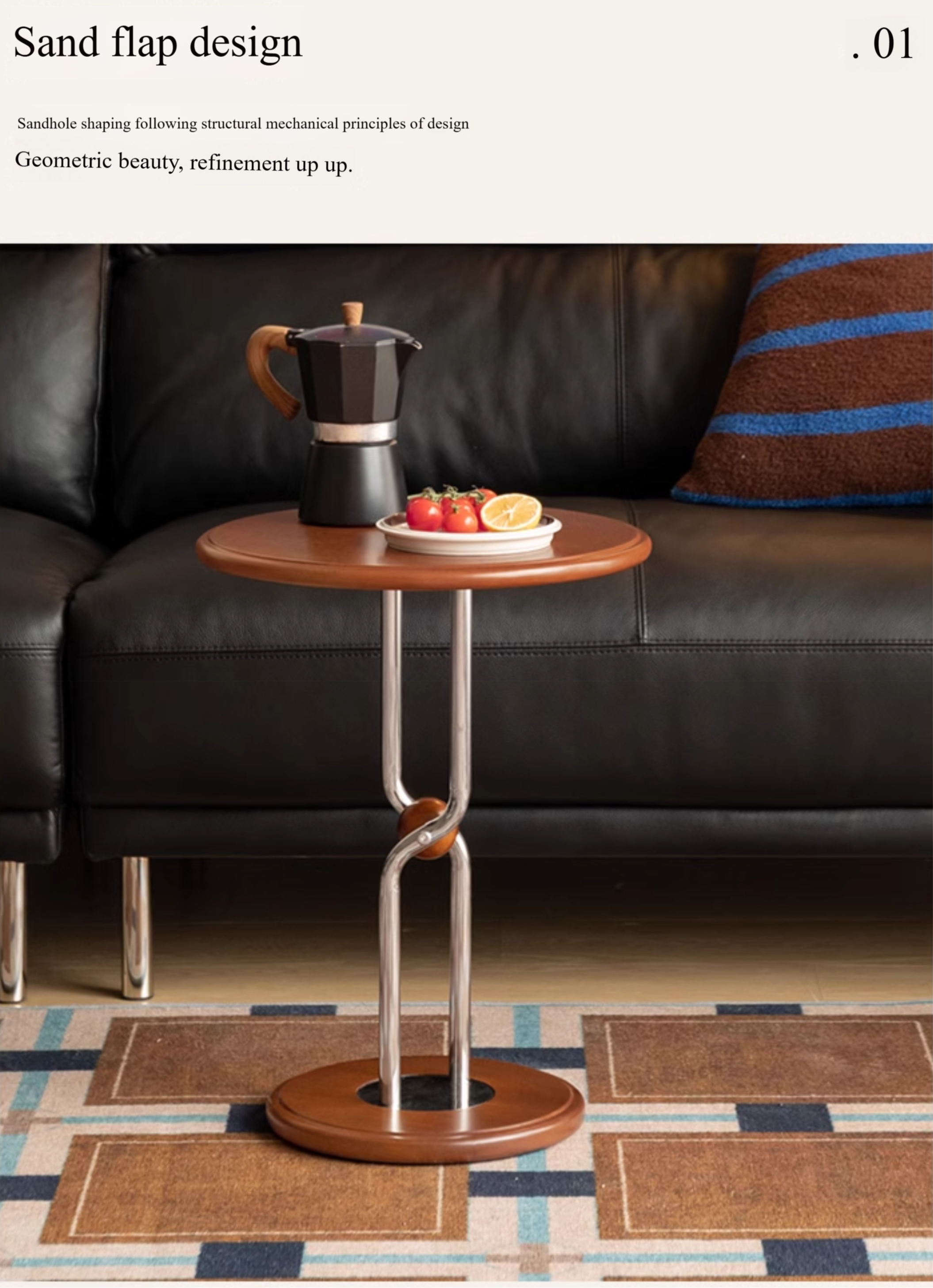 Modern Poplar Solid Wood Bauhaus Style Side Table - Minimalist Nightstand, End Table for Living Room, Bedroom, or Office - Perfect for Coffee, Books, and Decor