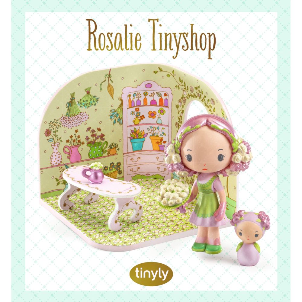 DJECO Tinyly Rosalie Tiny Shop - Miniature Pretend Play Store for Kids | Perfect for Imaginative Play & Role-Playing Games