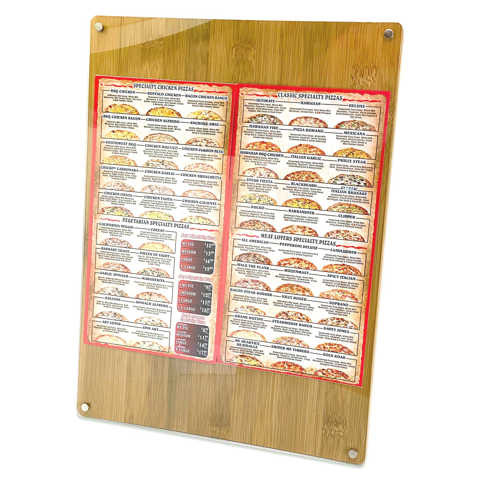 Bam & Boo Natural Bamboo Picture Frame & Bulletin Memo Board - 11x14 Inch Tabletop Desk Organizer for Home Office, Dorm Room, or Gift - Perfect for Displaying Photos, Notes, and Reminders