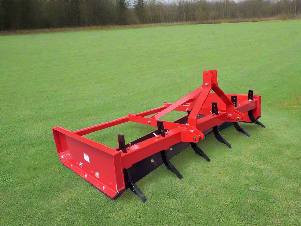 7 FT Heavy Duty 3 Point Tractor Scraper Blade & Land Leveler Attachment - Box Scraper for Farming, Landscaping & Construction | SKU: 118204