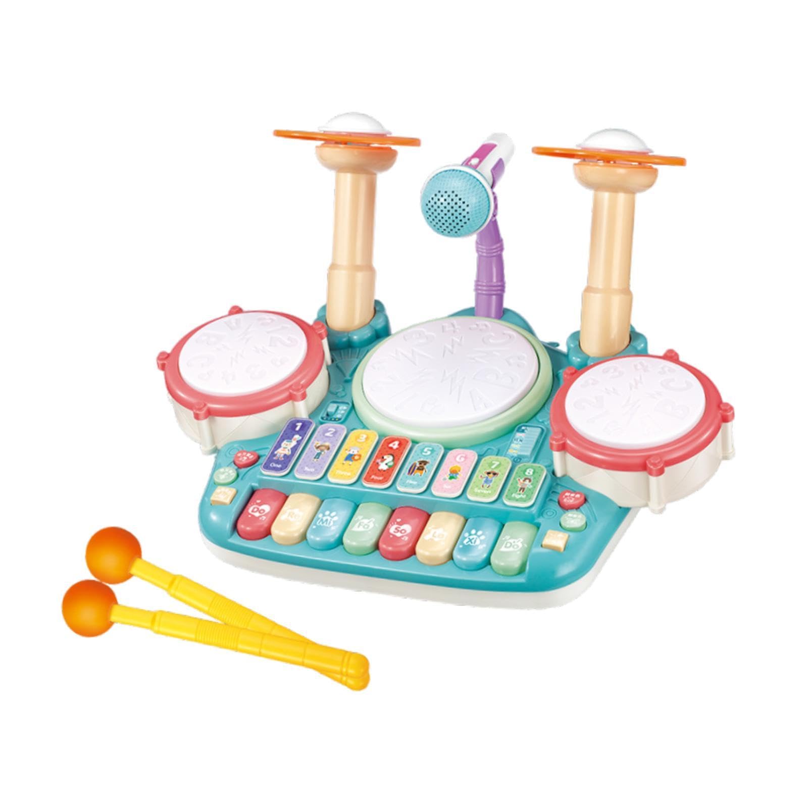 Harilla Kids Drum Toy Set - Musical Instrument for Toddlers & Beginners, Educational Learning Toy for Babies & Children - Perfect for Playtime, Music Lessons & Early Childhood Development (Blue)