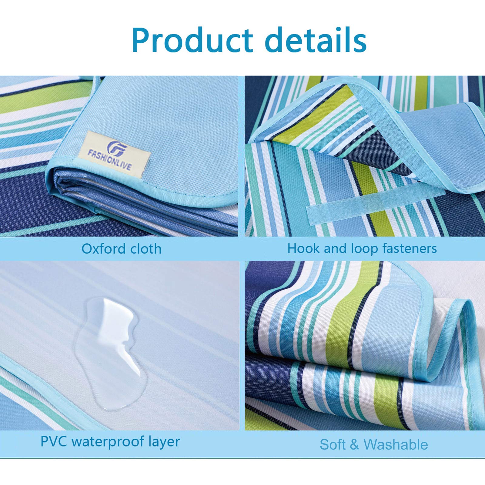 Extra Large Sandproof Waterproof Beach Blanket - Lightweight Portable Picnic Mat for Camping, Hiking, Travel & Outdoor Activities | Perfect for Beach, Park, Grass & Indoor Use