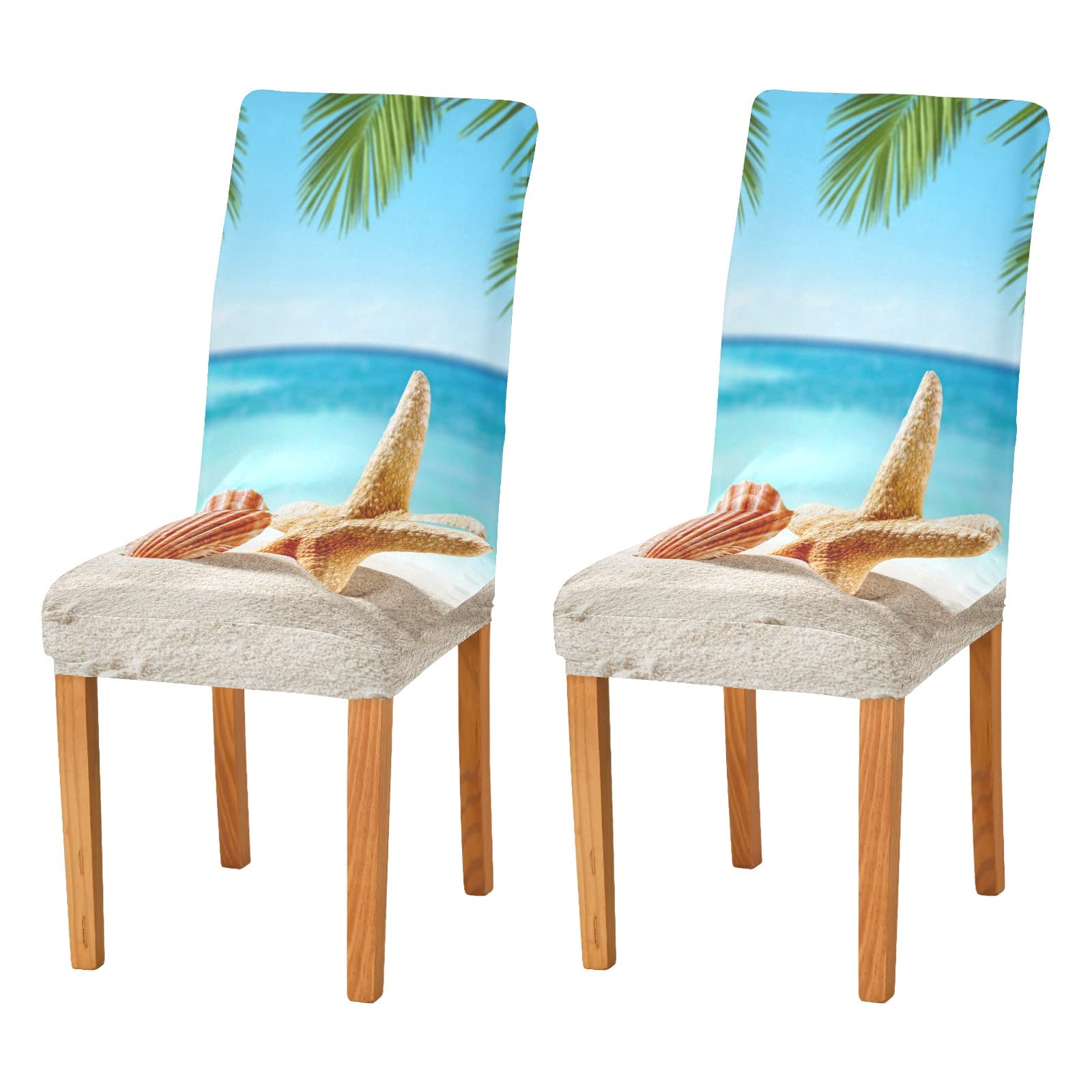 ALAZA Stretch Dining Room Chair Covers - Washable Parson Chair Slipcovers for Kitchen, Ceremony & Beach Themed Decor | Perfect for Summer Entertaining & Coastal Home Design