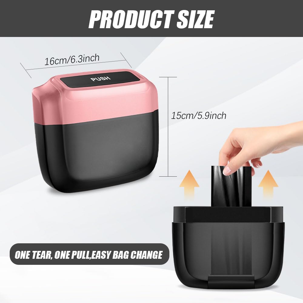 Leakproof Car Trash Can with Lid & 60 Trash Bags - Mini Auto Garbage Bin for Car, Home & Office - Multipurpose Vehicle Organizer & Storage Accessory - Perfect for Road Trips, Commuting & Workspace Organization