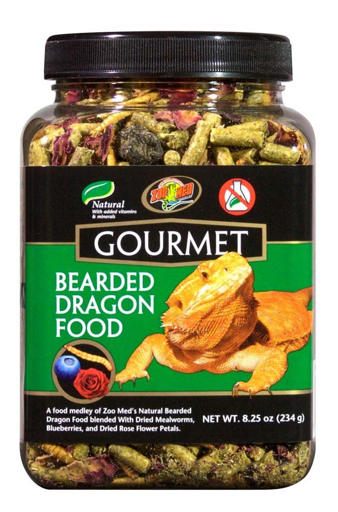 Premium Zoo Med Gourmet Bearded Dragon Food 8.25 oz (Pack of 6) - High Protein Dry Pellets for Adult Bearded Dragons - Ideal for Daily Feeding & Nutritional Supplement