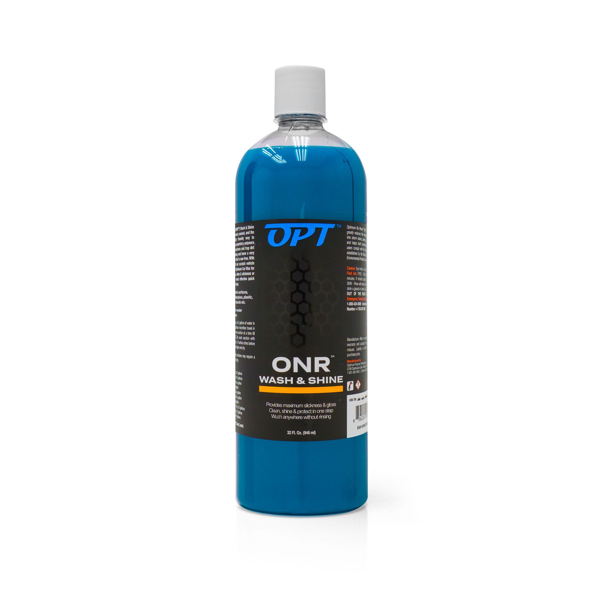 Optimum No Rinse Wash and Shine - ONR Car Wash Soap Alternative (32 oz) | New Formula Version 5 | Safe for Paint, Coatings, Wraps & Interior | Rinseless Car Cleaning Solution for Waterless Wash, Detailing & Quick Cleanups at Home or On-The-Go