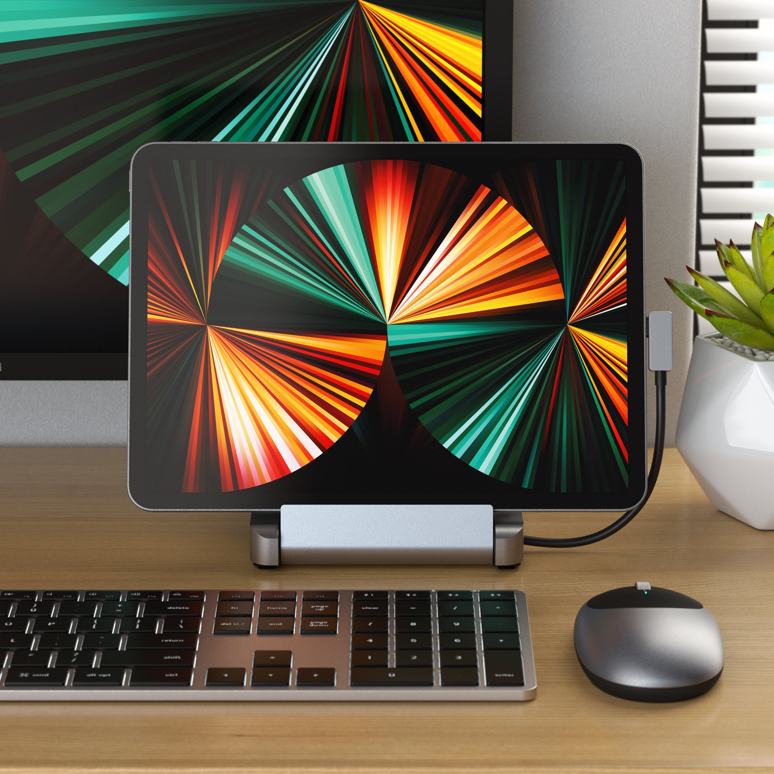 Satechi Aluminum Stand Hub for iPad Pro & Tablets - Space Grey | USB-C Hub with Charging Port | Perfect for Home Office & Remote Work