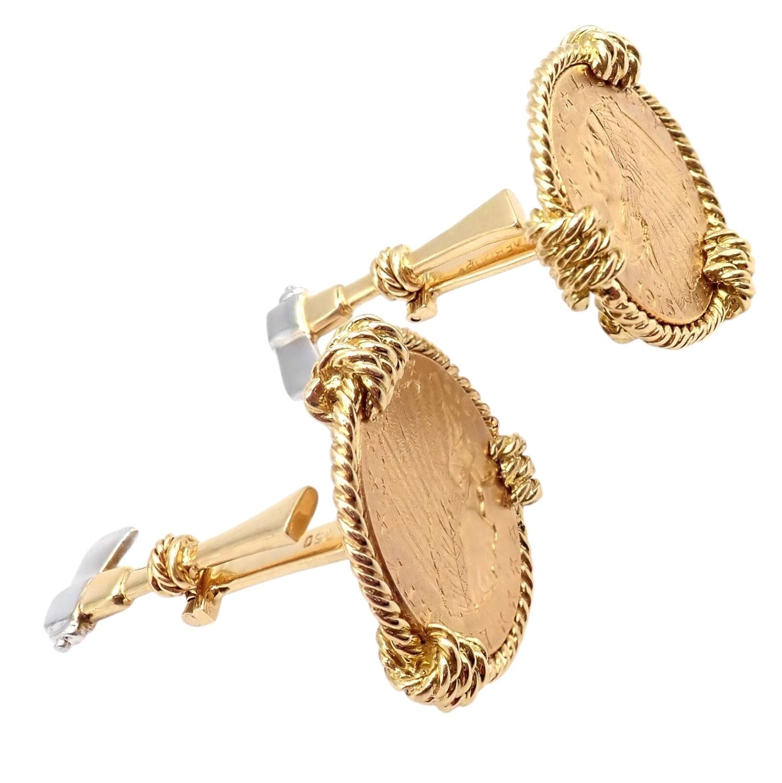 18k & 22k Gold Indian Head Coin Cufflinks for Men - Verdura Five Buck Luxury Jewelry - Perfect for Weddings, Business Meetings & Formal Events