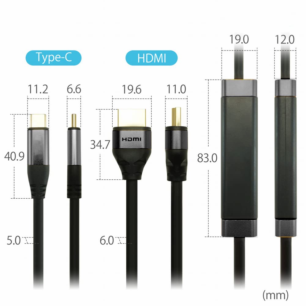 4K@60Hz USB C to HDMI Cable 30FT/10M with IC - Type C to HDMI Adapter for MacBook Pro/Air, iMac, Dell XPS, HP, Surface, iPad Pro | Compatible with Galaxy S20/S10/S9/S8, Pixelbook | Perfect for Home Theater, Office Presentations & Gaming Setup