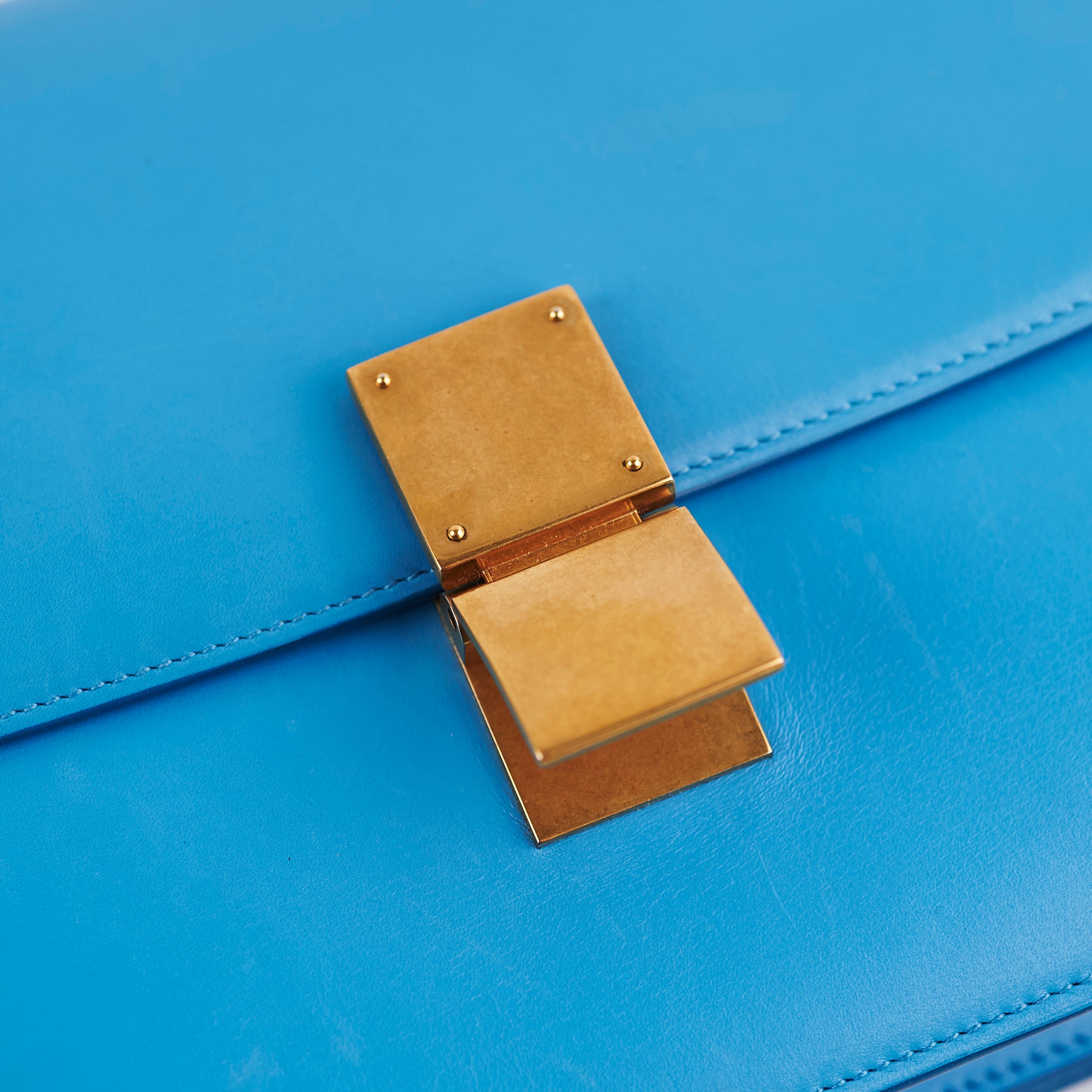 Celine Medium Aqua Blue Box Crossbody Bag - Luxury Leather Shoulder Purse for Women | Perfect for Date Night, Office & Travel Accessories