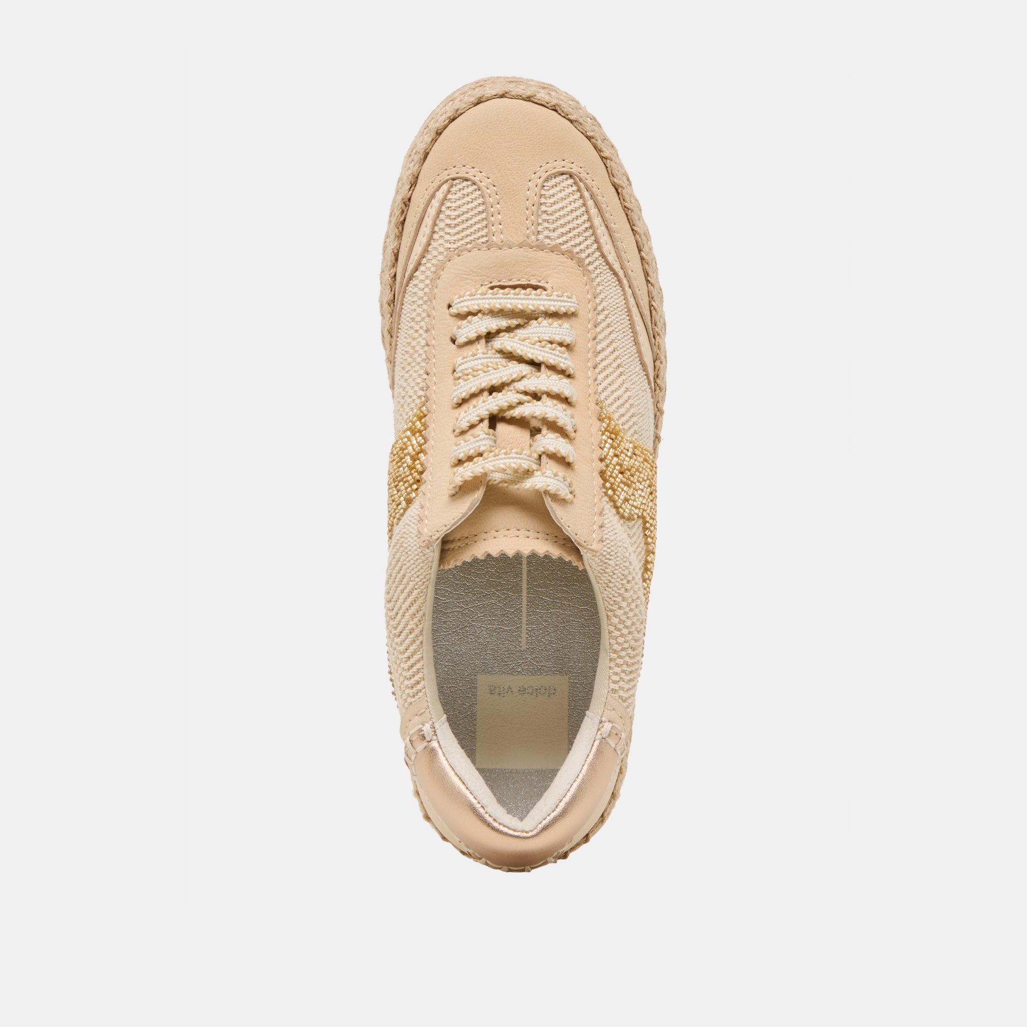 Gold Multi Burlap Beaded Espadrille Sneakers for Women - Stylish Summer Casual Shoes for Beach, Vacation & Everyday Wear