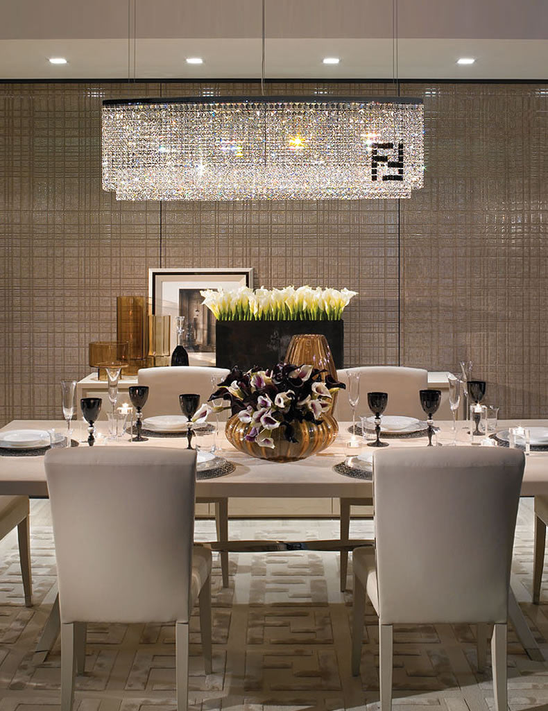 Claire Crystal Chandelier - Elegant Modern Ceiling Light Fixture for Dining Room, Living Room & Bedroom | Perfect for Home Decor & Wedding Venue Lighting