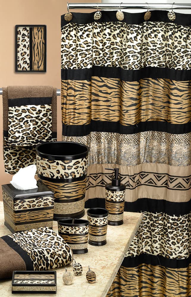 Premium Bath Soap Dispenser & Lotion Pump - Jezella Collection with Stylish Animal Print Design for Modern Bathroom & Spa Decor