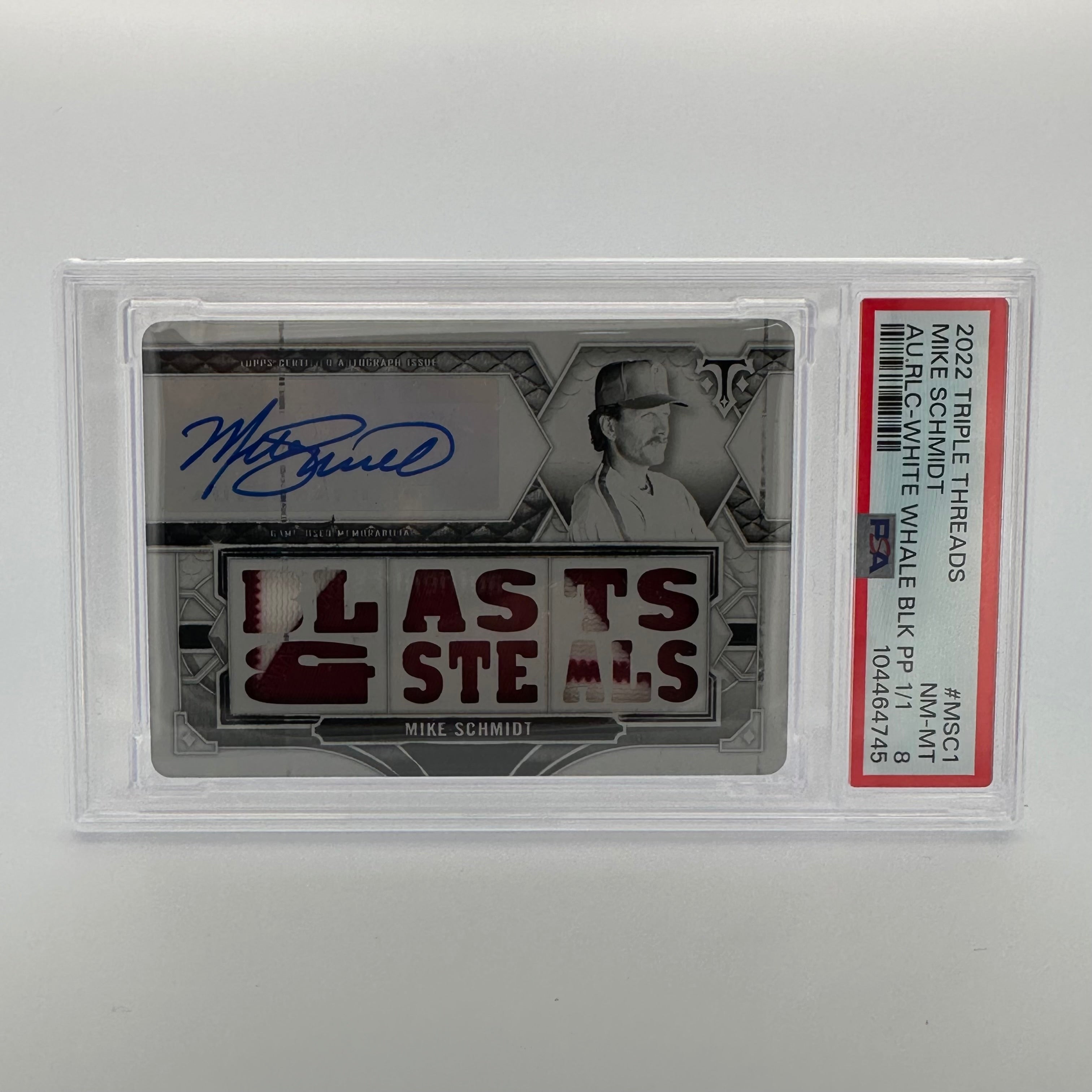 2022 Topps Triple Threads Mike Schmidt #MSC1 PSA 8 Auto Relic Black White Whale - Baseball Memorabilia for Collectors & Display Cases