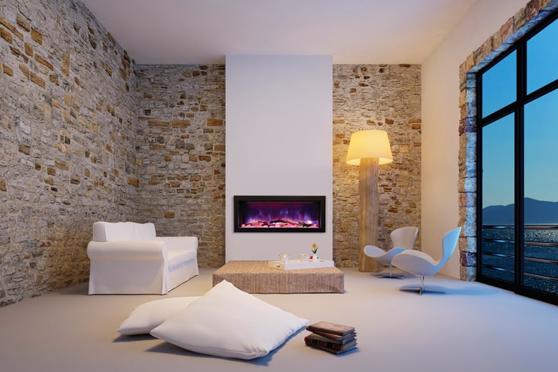 Amantii BI 88 DEEP XT Smart Linear Fireplace - Indoor/Outdoor Electric Fireplace with Remote Control - Perfect for Living Rooms, Patios & Modern Home Decor