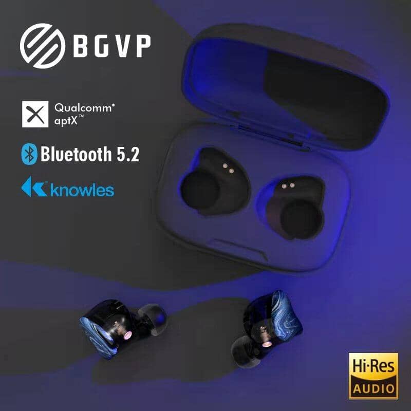 BGVP Q2S Bluetooth 5.2 TWS True Wireless Earbuds with Hi-Fi Sound, Noise Cancellation, 30H Playtime - Perfect for Gym, Running, Travel & Work Calls