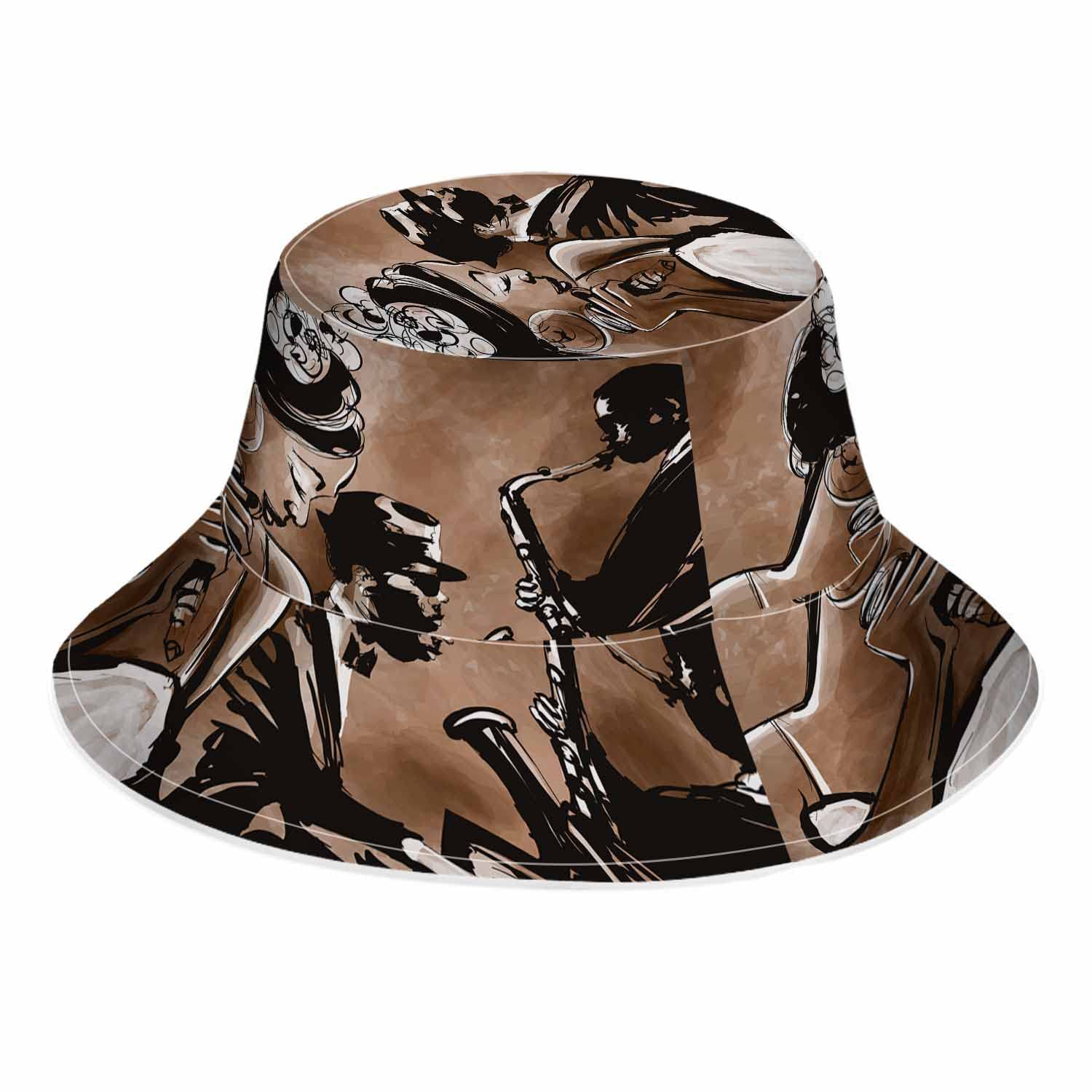 WONDERTIFY Cat and Fish Bucket Hat for Women & Men - Cute Animal Print Summer Sun Hat for Beach, Fishing, Outdoor Adventures