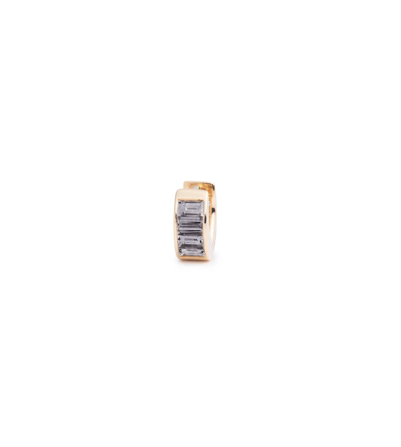 Baguette Grey Spinel Huggie Earrings – True Love Collection | Elegant & Stylish for Date Nights & Special Occasions