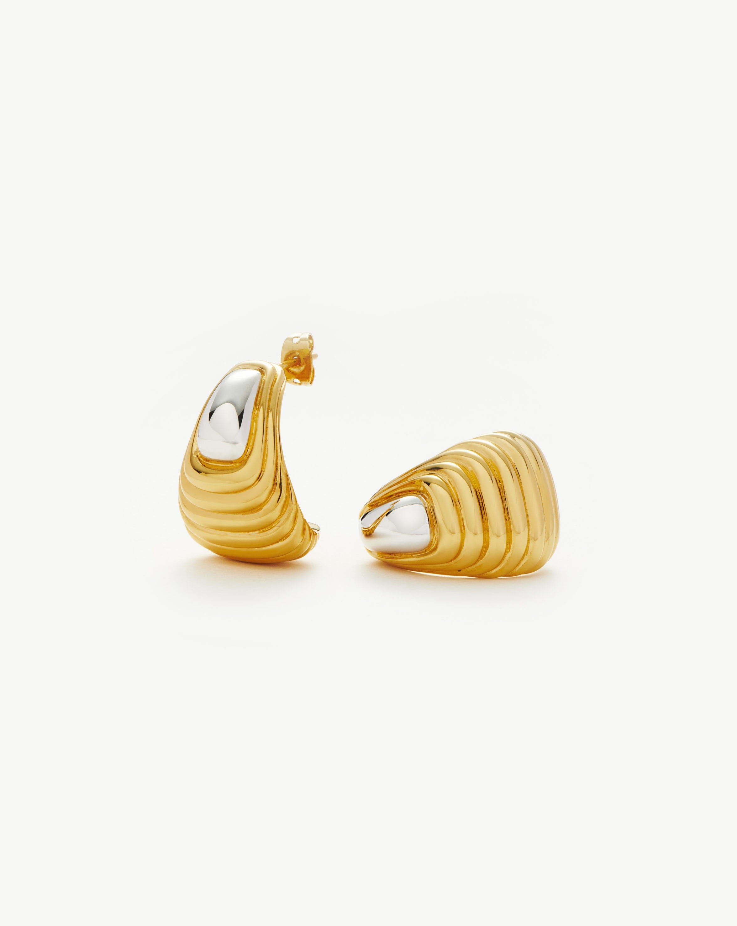 Stylish Ridge Oversized Earrings for Women - Mixed Metal Statement Jewelry for Parties, Weddings & Everyday Wear