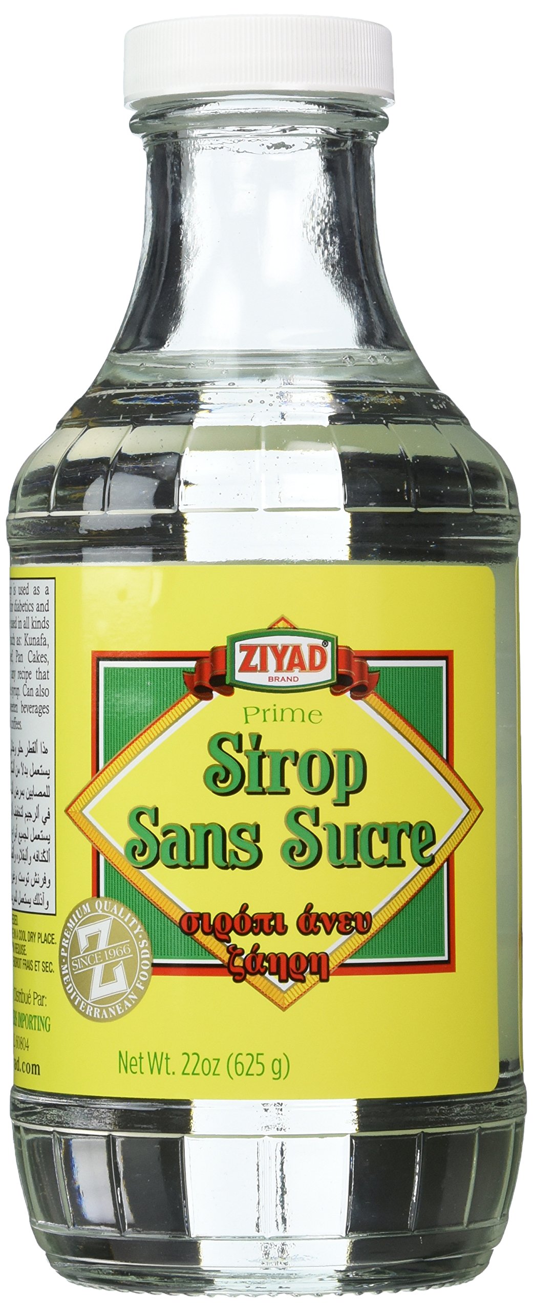 Ziyad Premium Sugar Free Syrup - 22 Ounce Bottle | Ideal for Baking, Coffee, Tea & Desserts | Gluten-Free & Vegan Friendly