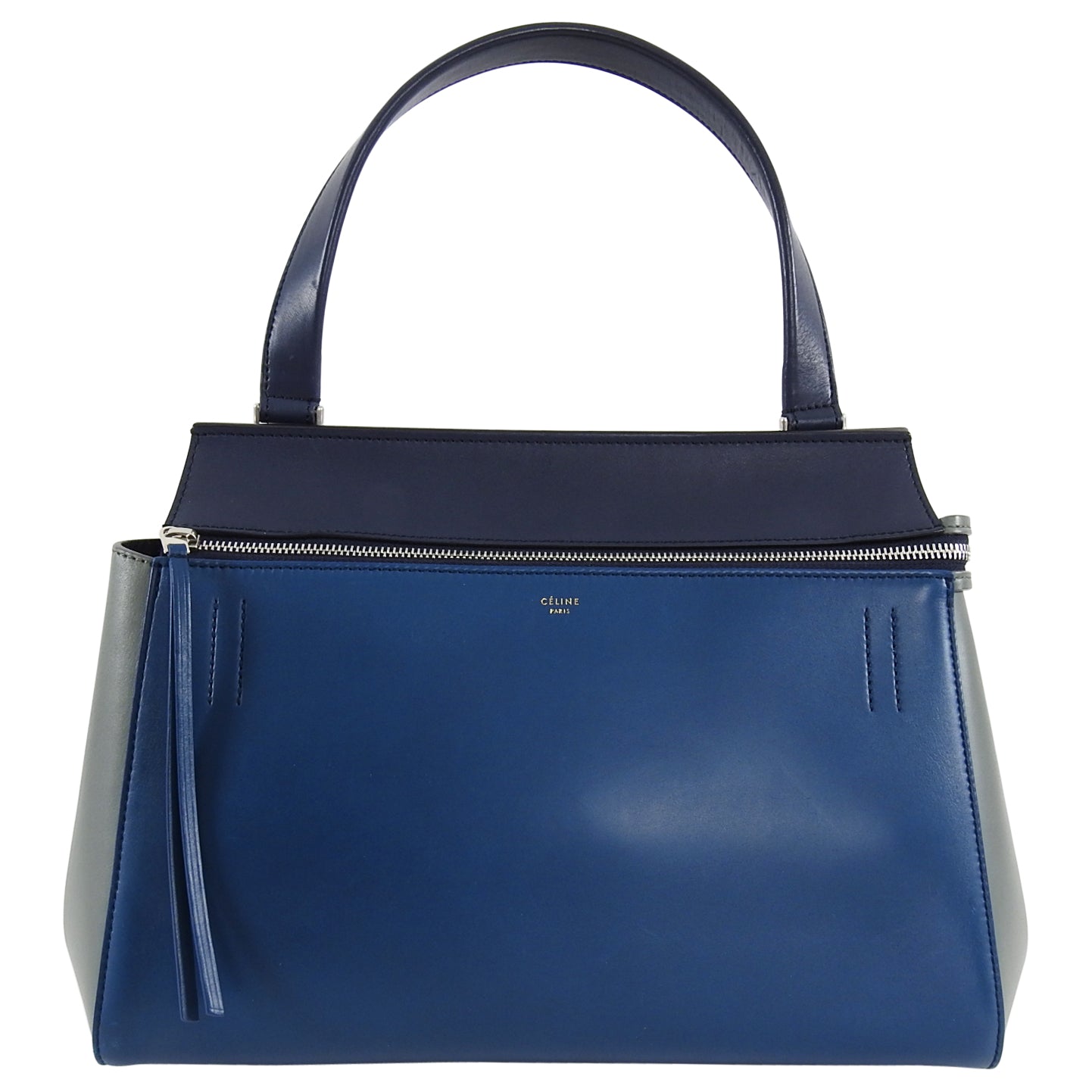 Celine Small Edge Bag in Tricolor Blue, Black & Grey - Stylish Crossbody Purse for Women, Perfect for Work, Travel & Everyday Use