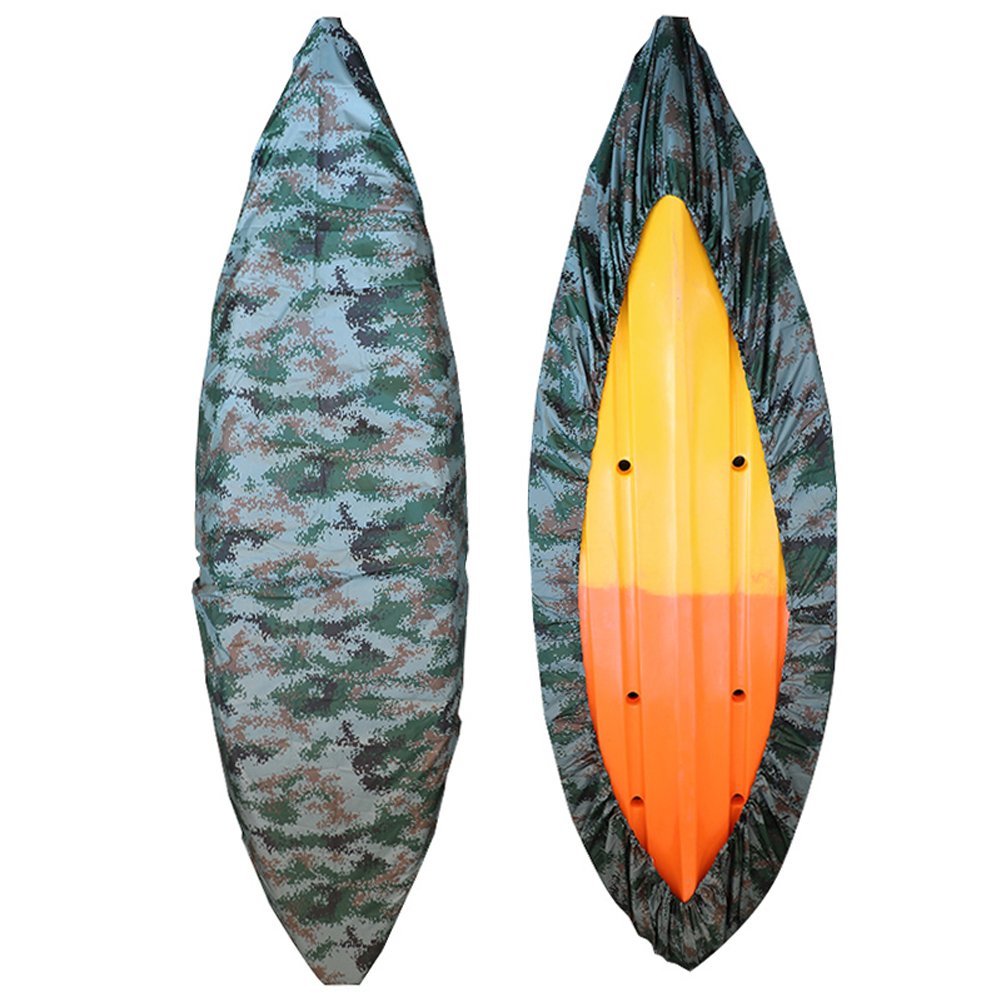 13.8-18ft Camouflage Kayak Canoe Cover - Waterproof UV Protection Storage Dust Cover for Fishing Boat, Kayak, Canoe | Outdoor Gear for Camping, Fishing & Water Sports (3 Sizes)