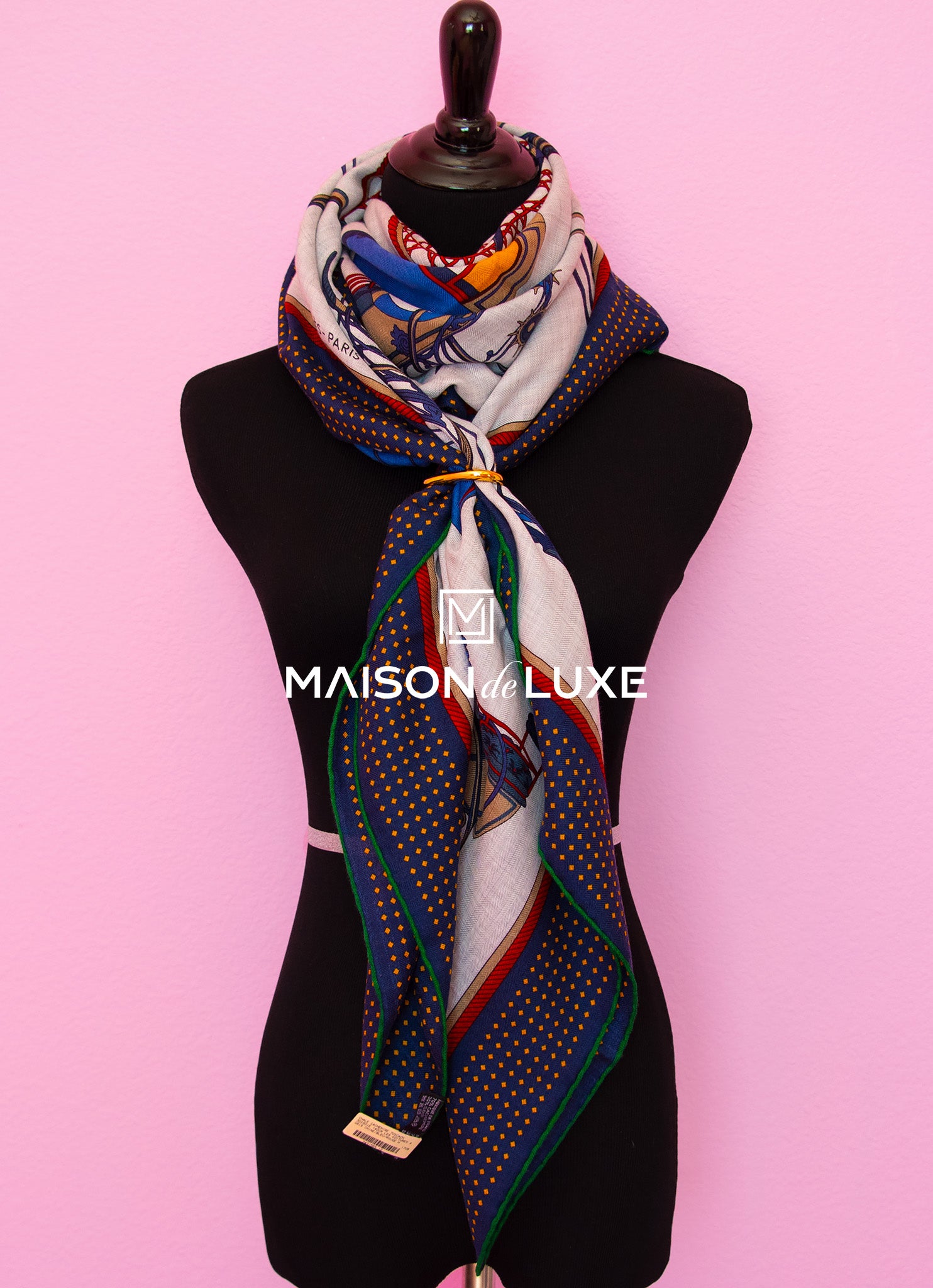 Luxury Hermes Les Voitures à Transformation Gray Cashmere Shawl Scarf 140 GM - Perfect for Gifts, Special Occasions & Elegant Outfits