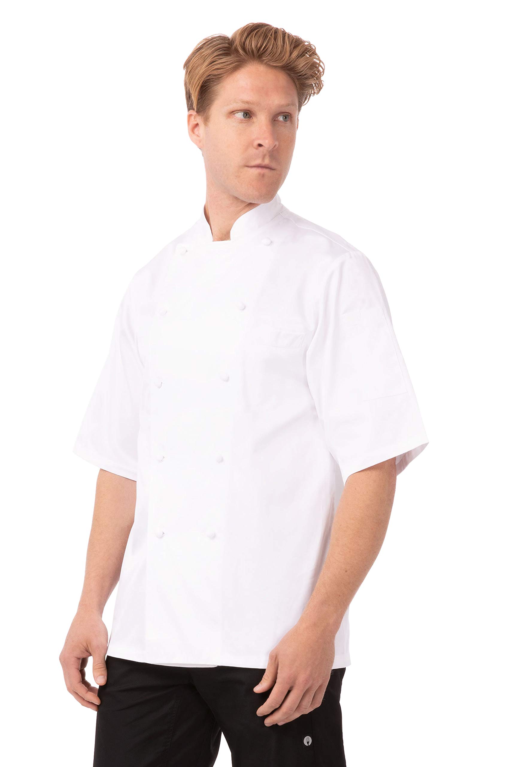 Chef Works Unisex Capri Premium Cotton Chef Coat - Professional Kitchen Apparel for Chefs & Culinary Students - Ideal for Cooking, Baking & Food Service