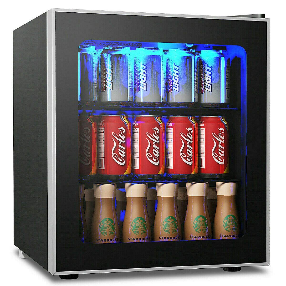 Wenst’sKufAN 60 Can Mini Beverage Refrigerator - Portable Drink Cooler for Beer, Wine & Soda with Adjustable Shelves | Compact Office, Home Bar & Party Fridge | Perfect for Small Spaces & Entertaining
