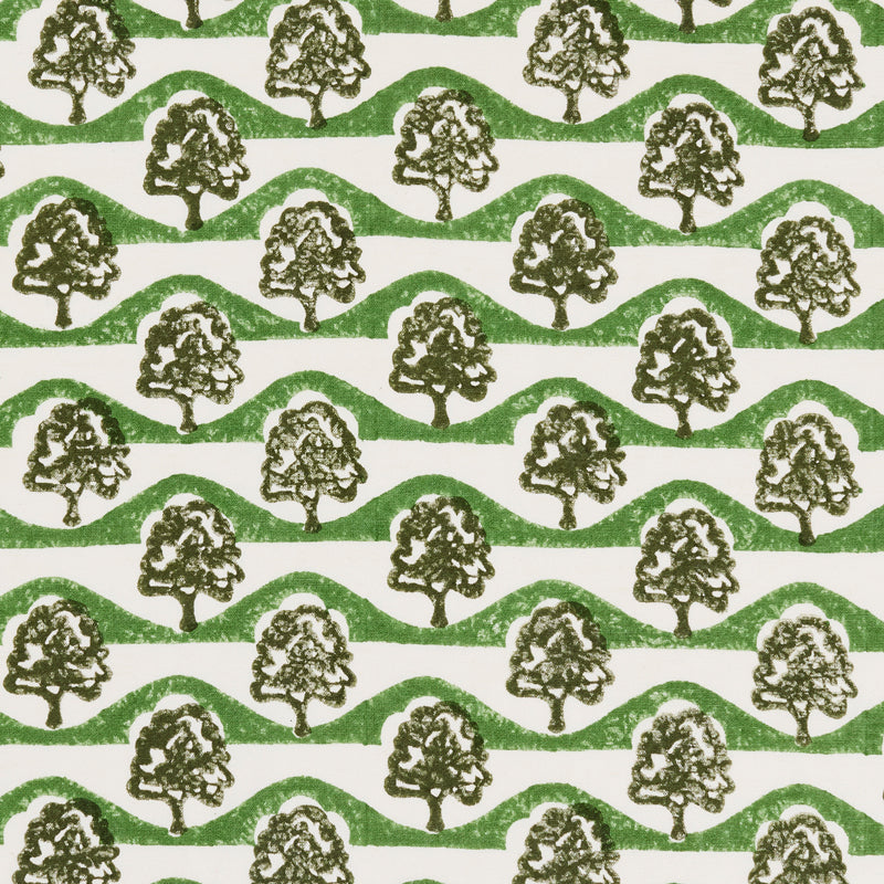 Handmade Sycamore Wood Block Printed Olive Green Cotton Fabric - Perfect for DIY Home Decor, Quilting & Fashion Accessories