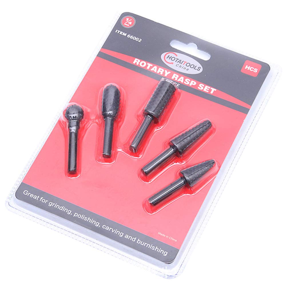 5-Piece Wood Carving File Set - Diamond Drill Bits & Carbide Burr Rotary Tools for Woodworking, Metal Engraving & DIY Crafts - Perfect for Carving, Shaping, Sanding & Detailing Wood/Metal/Plastic Surfaces