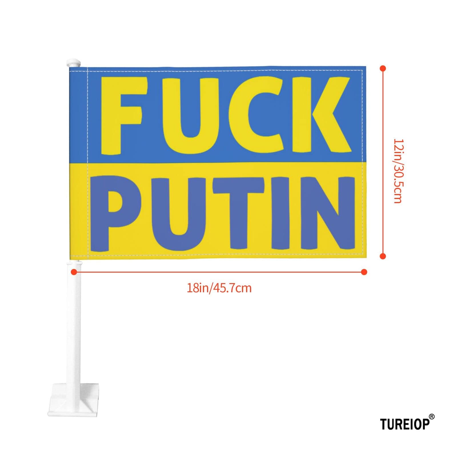 12x18 Inch Ukraine Support Car Flag - Double Sided I Stand With Ukraine & American Flag - No Window Clip Needed - Show Solidarity for Ukraine Russia Conflict - Perfect for Cars, Trucks & Rallies