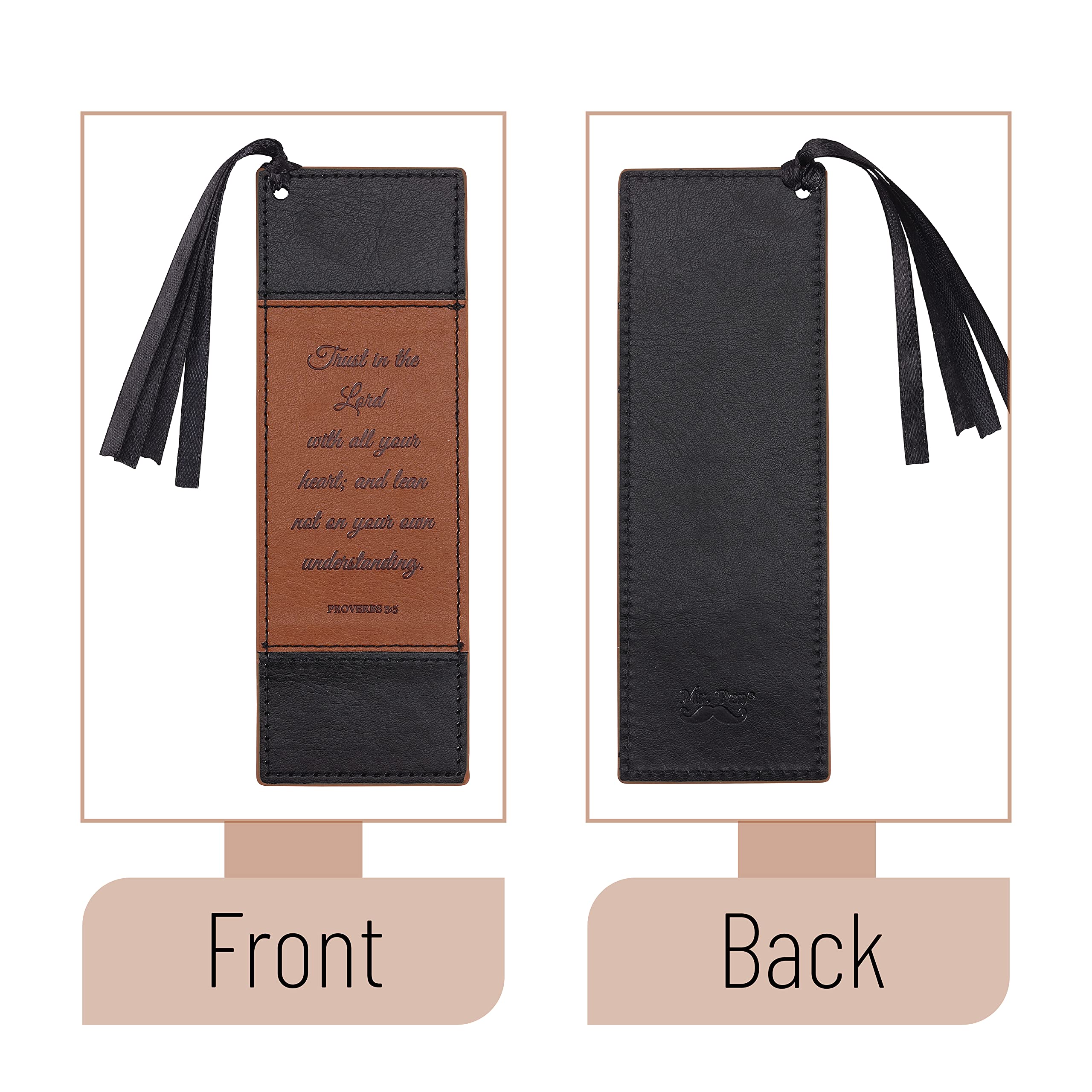 Mr. Pen Christian Bookmarks - 2 Pack Faux Leather Bible Bookmarks with Inspirational Verses - Perfect for Bible Study, Church Gifts & Religious Devotion