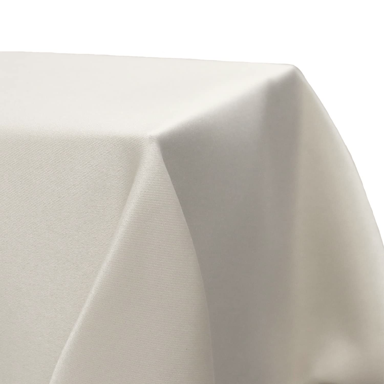 Premium 90x132 Inch Rectangular L'Amour Tablecloth - Ivory Wedding & Banquet Table Cover for 6ft Tables - Elegant Dining, Party & Event Decor