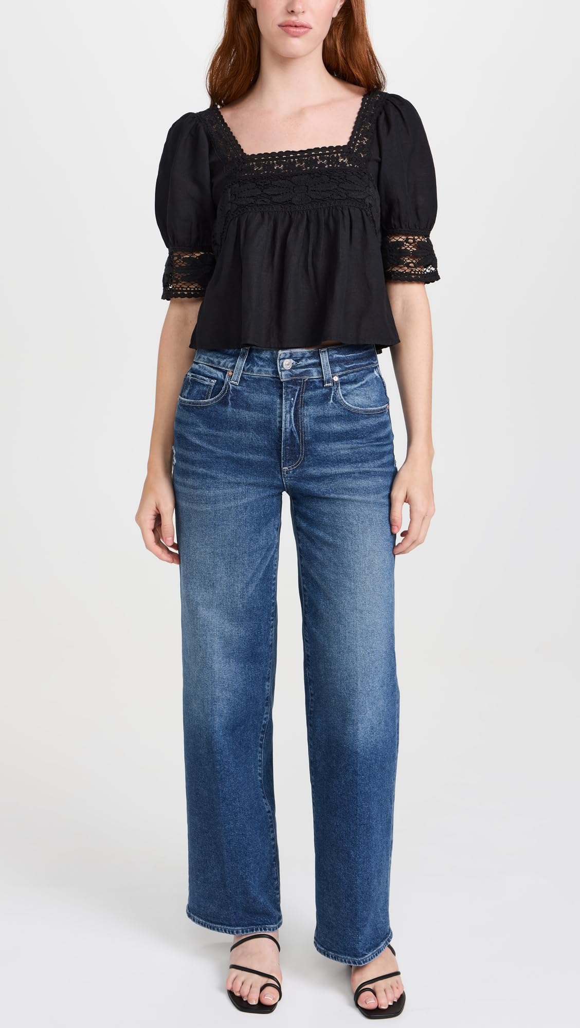 PAIGE Women's Sasha High-Rise Wide Leg Jeans - 32