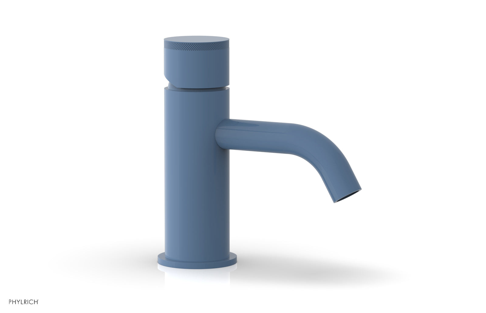 BASIC II Single Hole Bathroom Faucet with Knurled Handle - Modern Waterfall Spout for Sink Vanity, Perfect for Home & Commercial Use (Model 230 06)