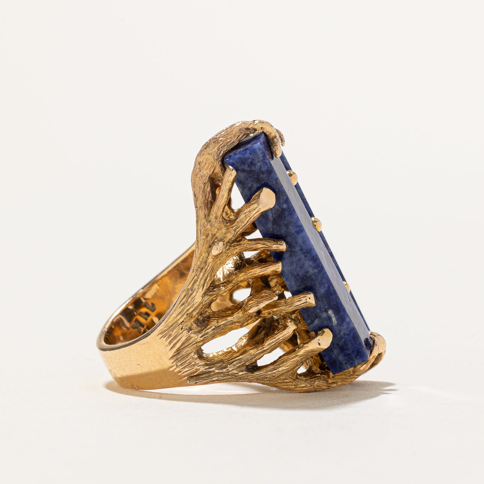 14.00ctw Sodalite Cocktail Ring - Size 4.75 | Elegant Statement Jewelry for Evening Parties & Special Occasions