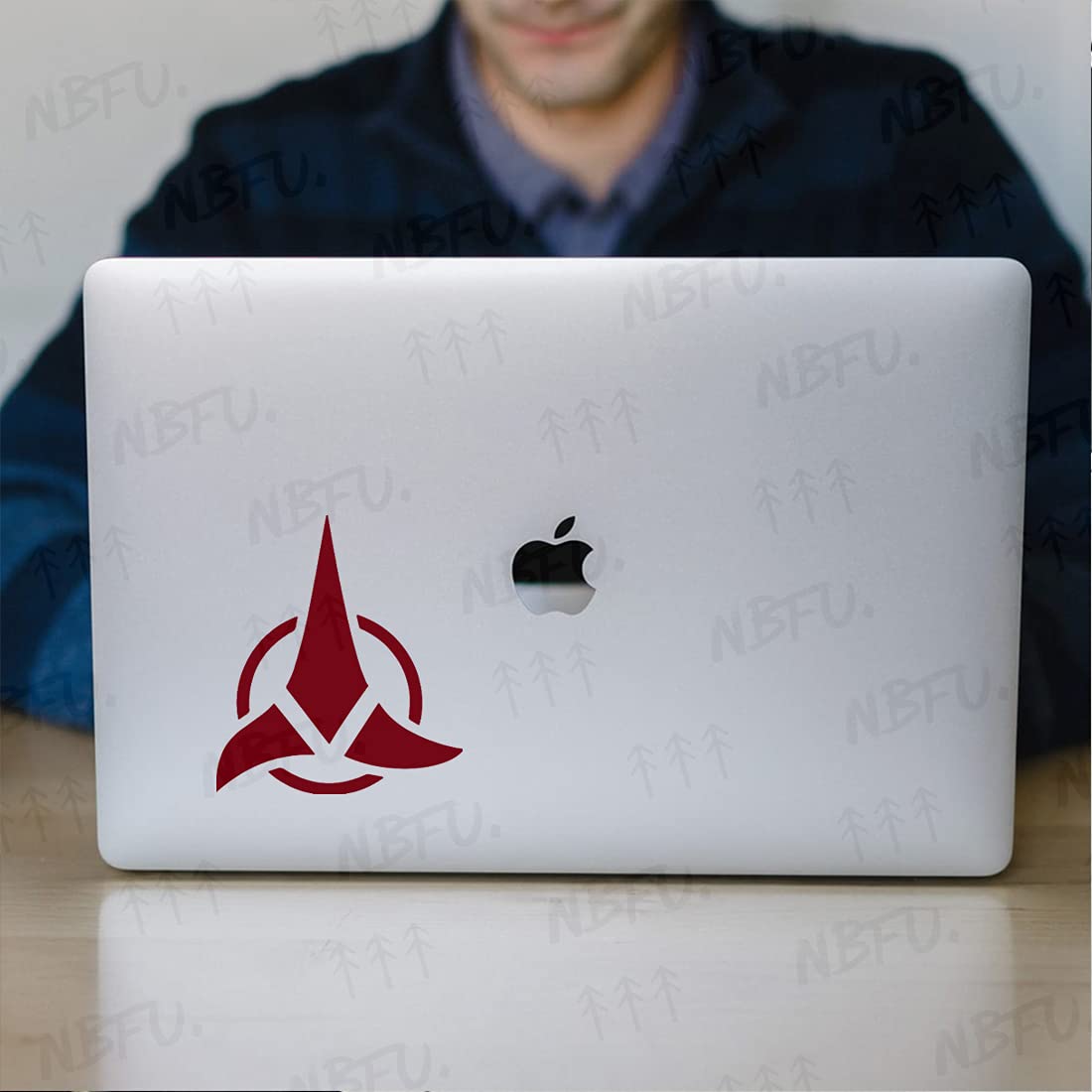 Premium Waterproof Vinyl Decal Stickers - Klingon Icon Symbol (Burgundy, Set of 2) for Laptop, Phone, Helmet, Car Window, Bumper, Mug, Cup, Door & Wall | Durable Decoration for Star Trek Fans, Sci-Fi Enthusiasts & Home Office Decor