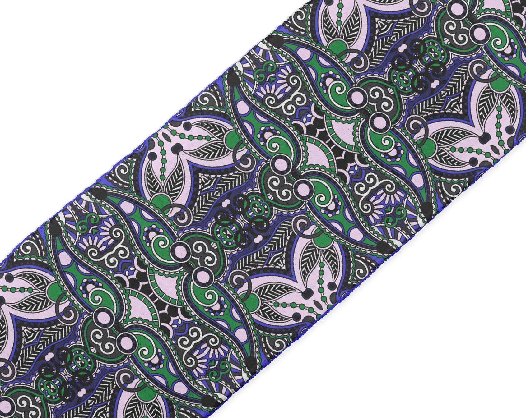Printed Velvet Trim Fabric - Green Stripe & Paisley Decorative Lace for Sewing, Crafts, and DIY Projects | 3 Inches Wide x 9 Yards | Perfect for Clothing Borders, Home Decor, and Scrapbooking