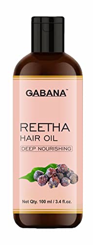 Gabana Reetha Hair Oil for Hair Growth & Dry Hair - 100% Natural, Paraben & Sulfate Free - 2 Pack (100ml Each) - Promotes Healthy Hair for Men & Women - Perfect for Daily Hair Care & Scalp Massage