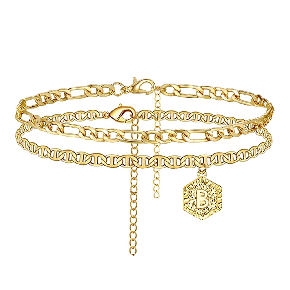 Initial Ankle Bracelets for Women - Personalized Name Ankle Jewelry - Perfect for Gifts, Beach, Summer & Boho Style Outfits