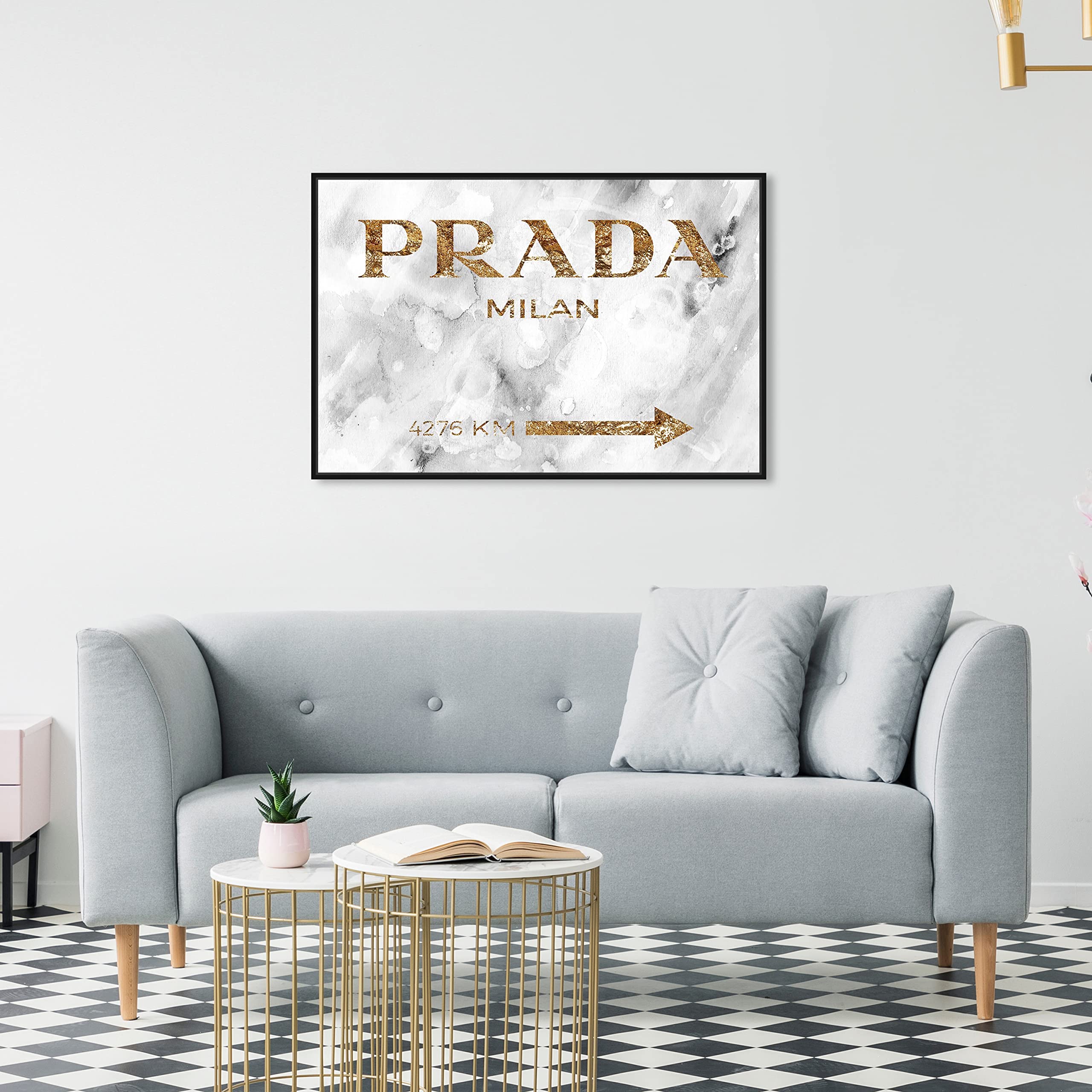 Oliver Gal Artist Co. Contemporary 20x30 Inch Milan Gold Framed Canvas Wall Art - Elegant Home Decor for Living Room, Bedroom & Office