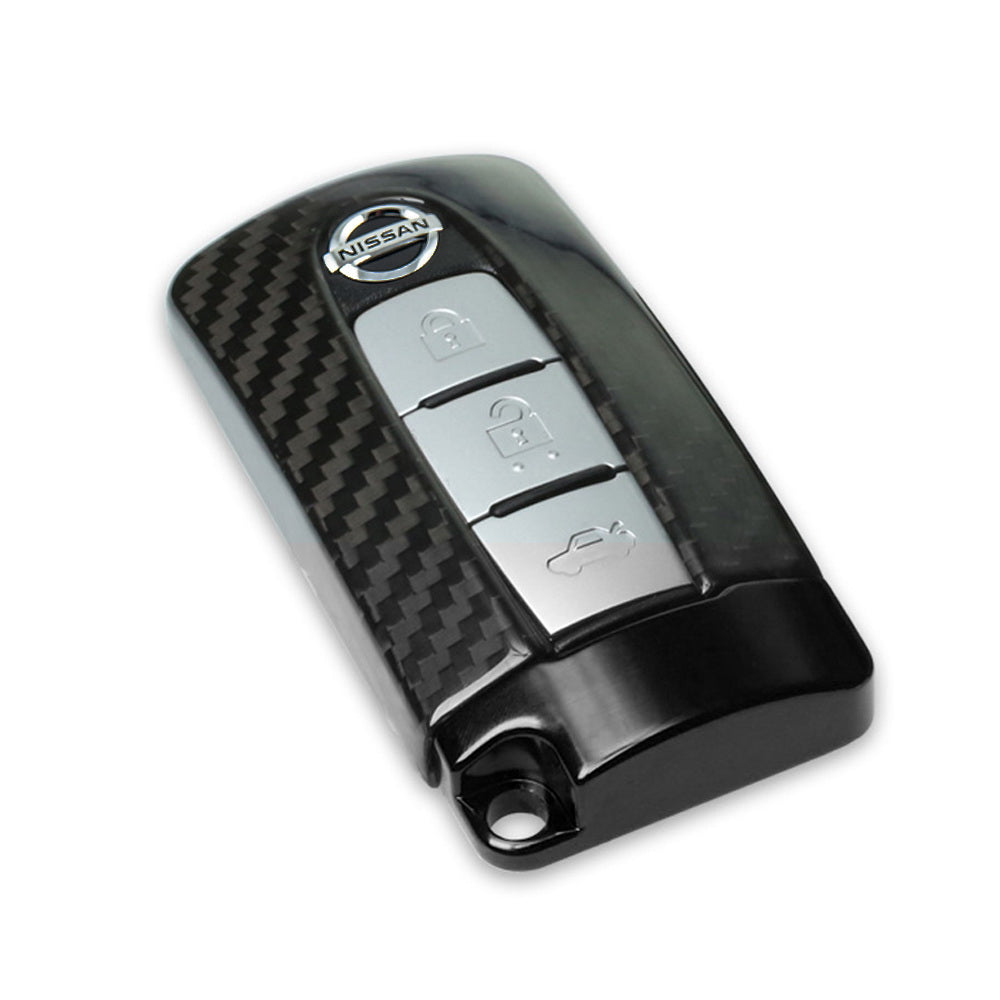 Carbon Fiber GTR Style Key Fob Cover Case for Nissan & Infiniti Oval Remote Key - Durable Protection & Stylish Upgrade for GTR, 370Z, Q50, Q60 (Perfect Gift for Car Enthusiasts)
