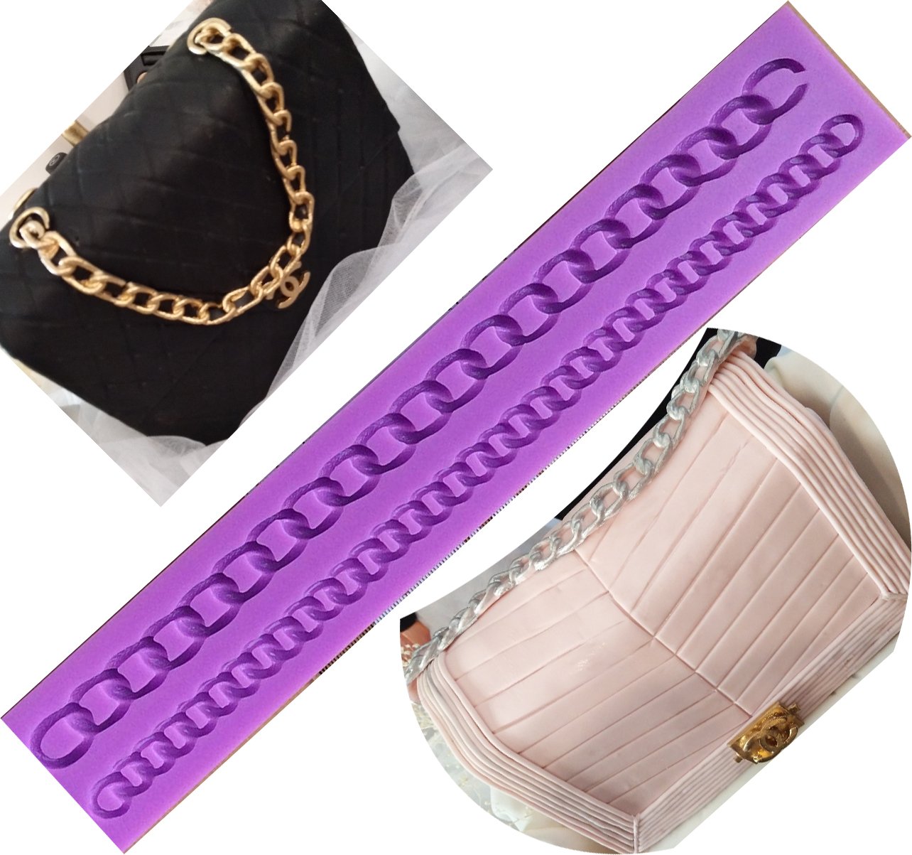 Premium Silicone Fondant Cake Mold - Diamond Purse Design with Long Chain for Cake Decorating, Chocolate, Gum Paste, and Sugar Craft | Perfect for Birthday, Wedding, and Special Occasion Desserts