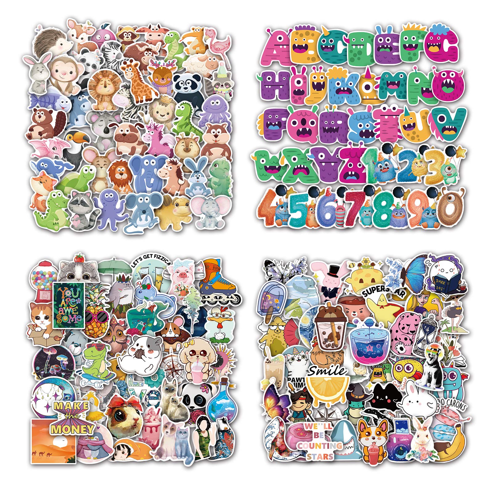 200PCS Mixed Mini Waterproof Vinyl Stickers - Cute Cartoon VSCO Style Decals for Laptops, Journals & DIY Crafts