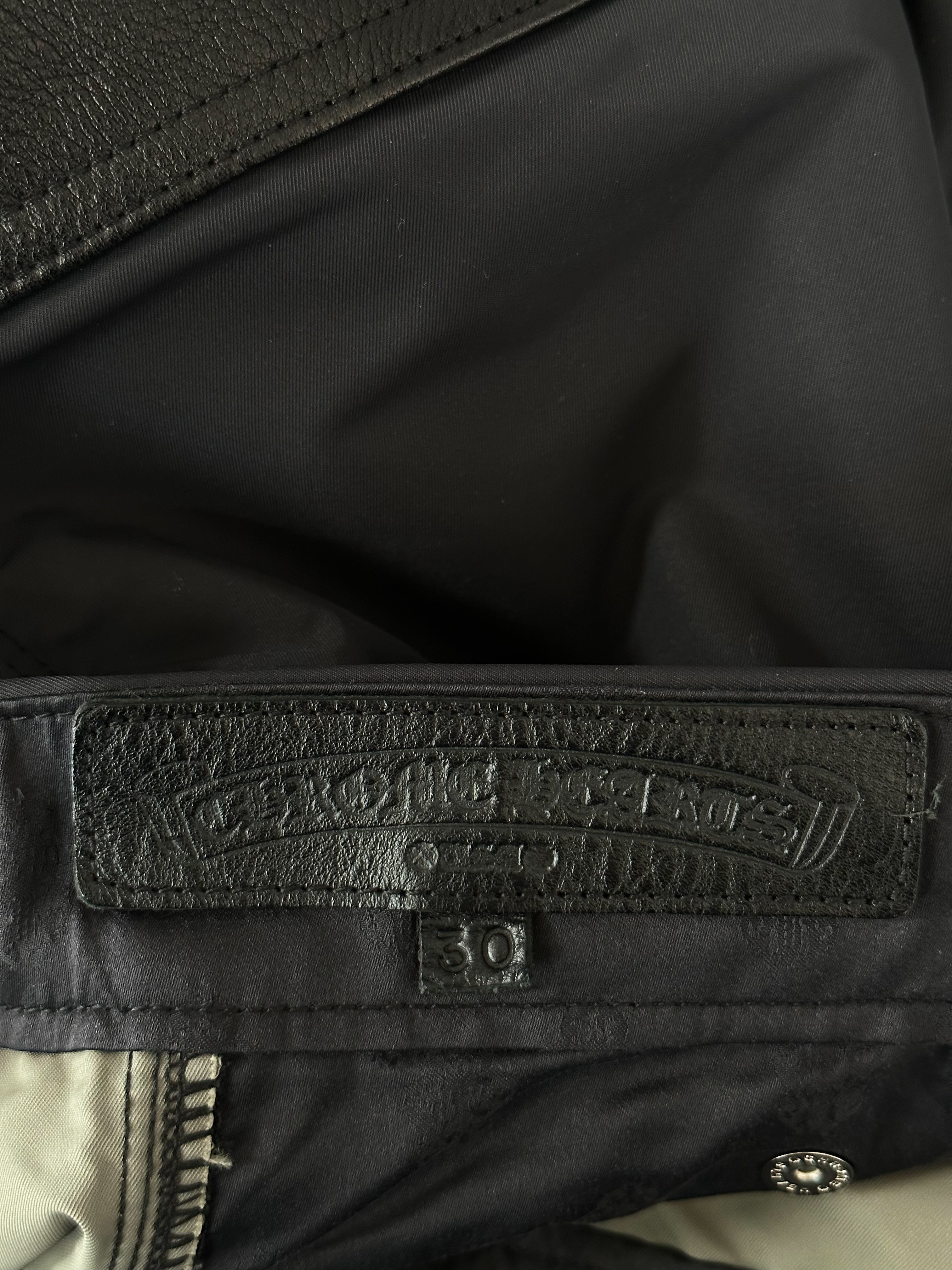 Chrome Hearts Black Nylon & Leather Carpenter Pants for Men - Stylish Gothic Workwear & Street Fashion Pants for Everyday Wear