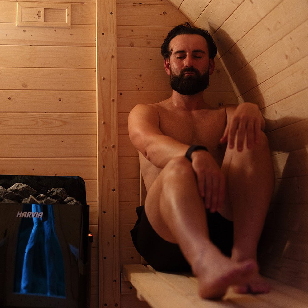Revel Recovery Eden 8-Person Traditional Barrel Sauna - Premium Outdoor Wooden Sauna for Home Relaxation & Detox - Perfect for Backyards, Spas & Wellness Retreats